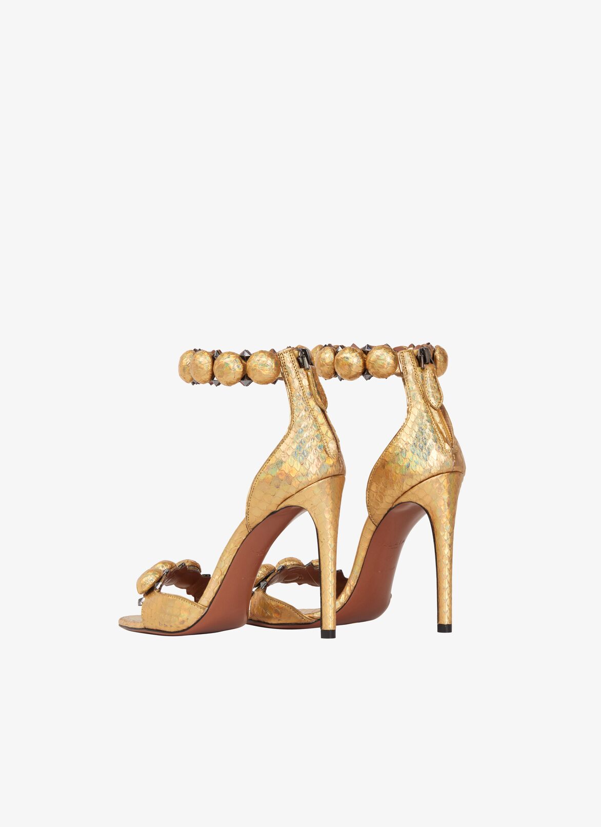 LA BOMBE SANDALS IN ELAPHE ALAÏA GOLD LA BOMBE SANDALS IN ELAPHE